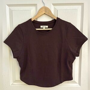 Madewell Heavyweight Jersey Crewneck Tee Dark Coffee Brown